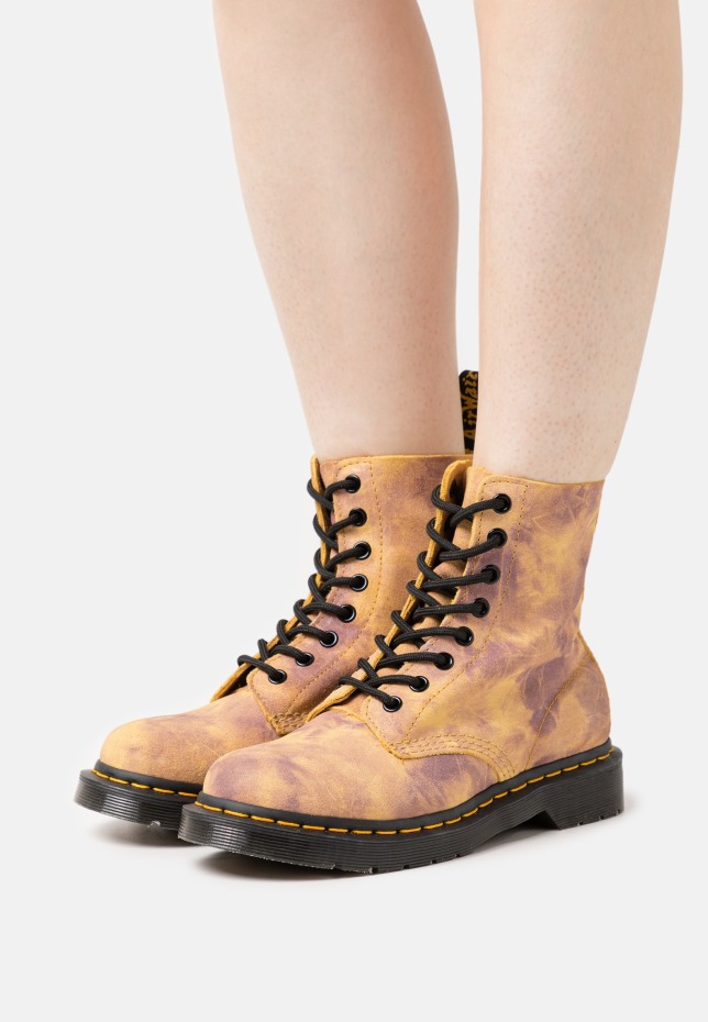 Dr Martens Greece 1460 Pascal Lace Up Ankle Boots Burnt Yellow/grunge