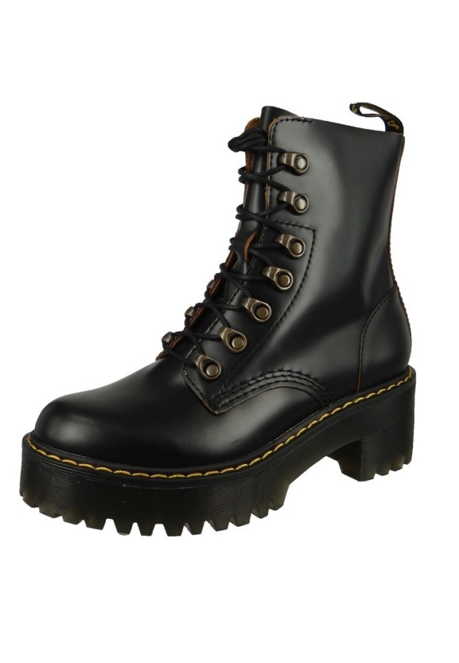 Dr Martens Greece μαύρα μποτάκια με κορδόνια Leona