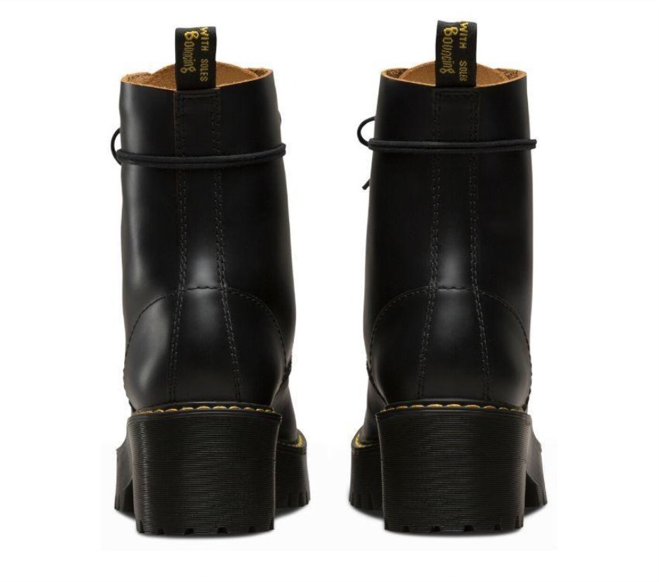 Leona Vintage μποτάκι με τακούνι Dr.martens μπότες μαύρες Vintage λείες