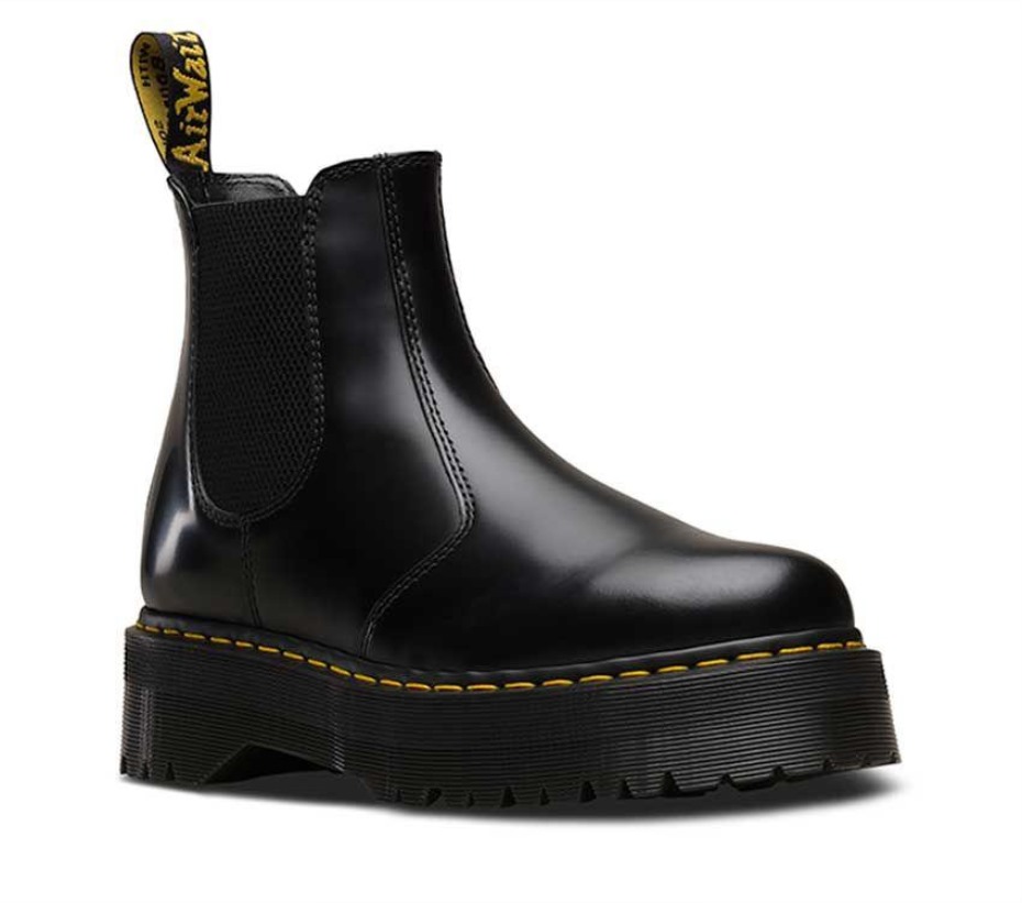 2976 Quad Dr.martens μποτάκια μαύρα γυαλισμένα λεία