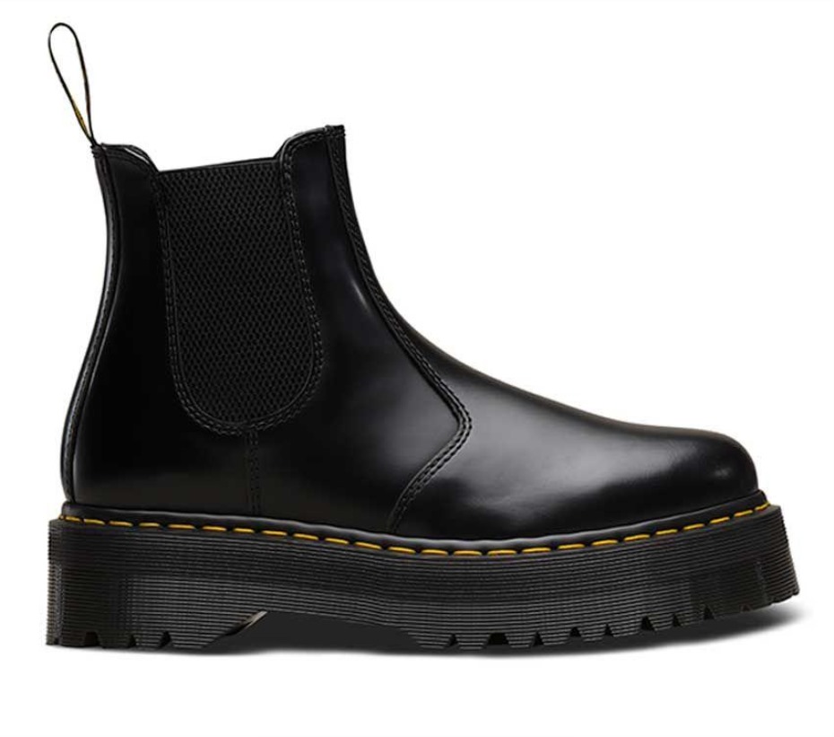 2976 Quad Dr.martens μποτάκια μαύρα γυαλισμένα λεία