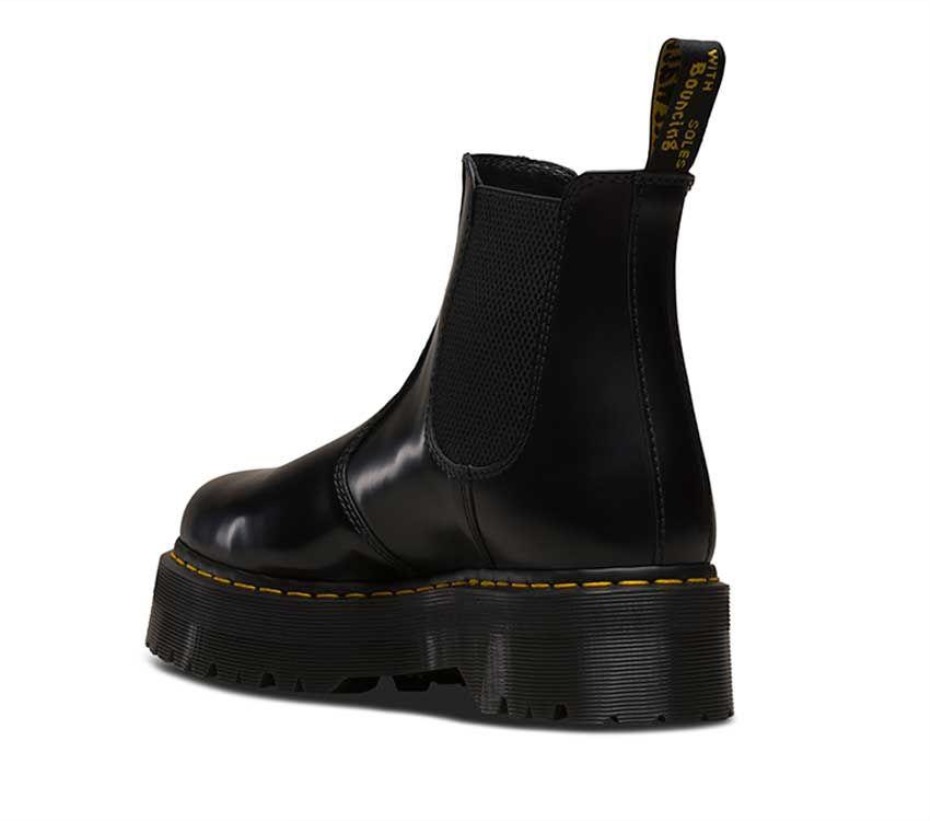2976 Quad Dr.martens μποτάκια μαύρα γυαλισμένα λεία