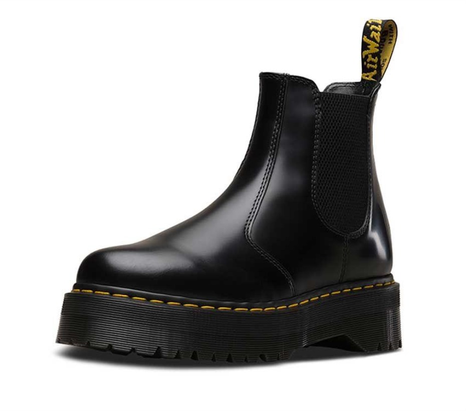 2976 Quad Dr.martens μποτάκια μαύρα γυαλισμένα λεία