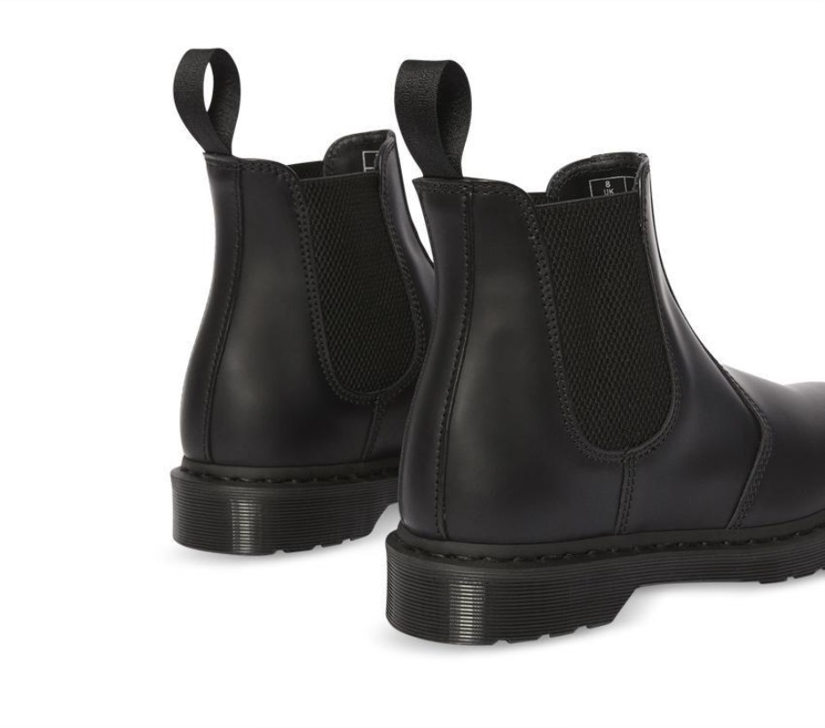 2976 μονόχρωμη μπότα Chelsea μαύρη λεία μπότες Dr.martens
