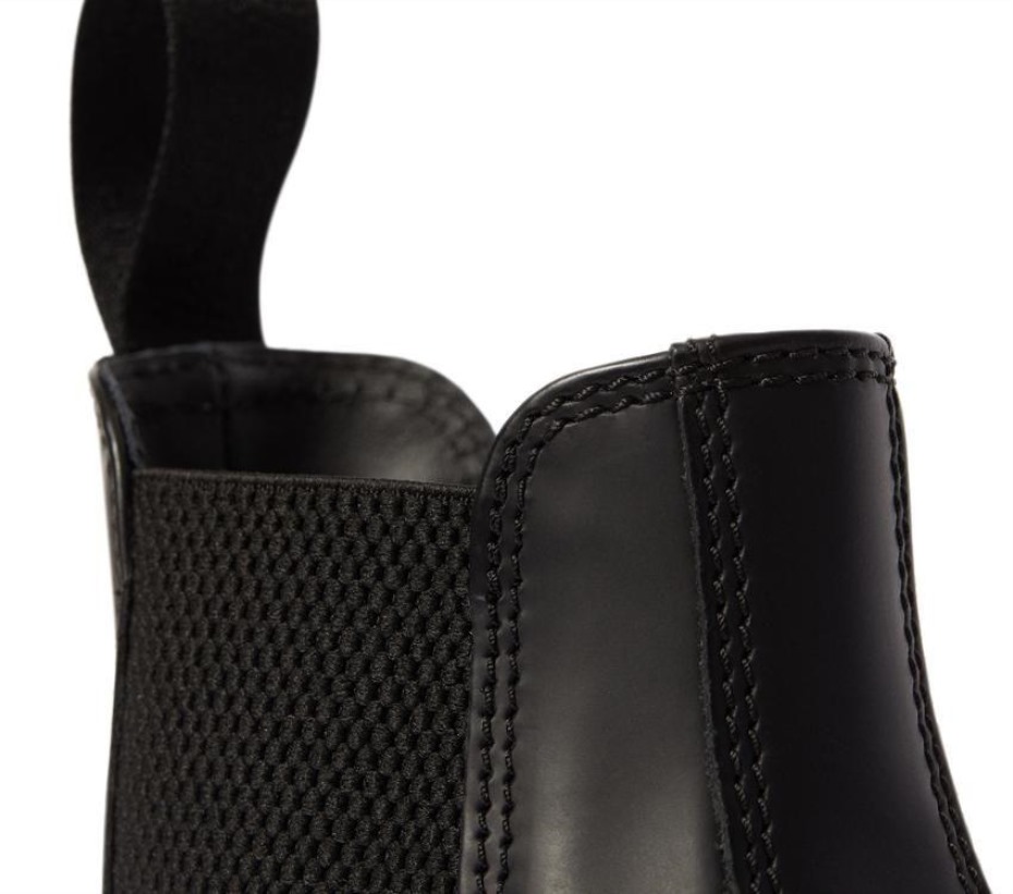 2976 μονόχρωμη μπότα Chelsea μαύρη λεία μπότες Dr.martens