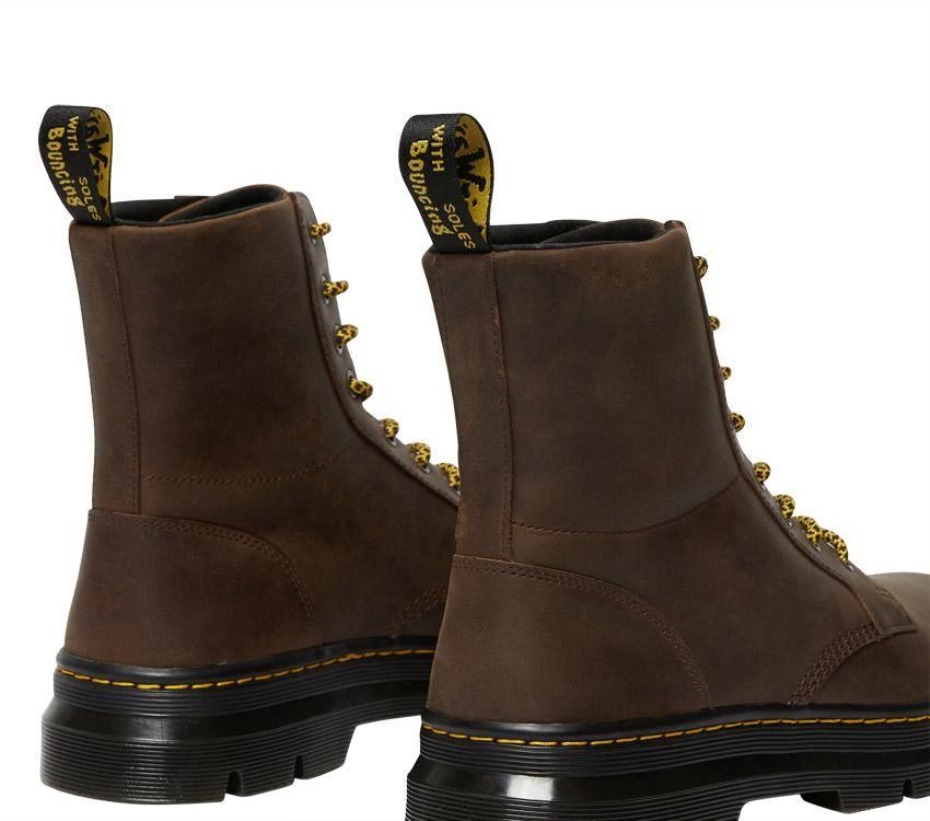 μπότες Dr.martens χτένες τρελό άλογο μποτάκι σκούρο καφέ τρελό άλογο
