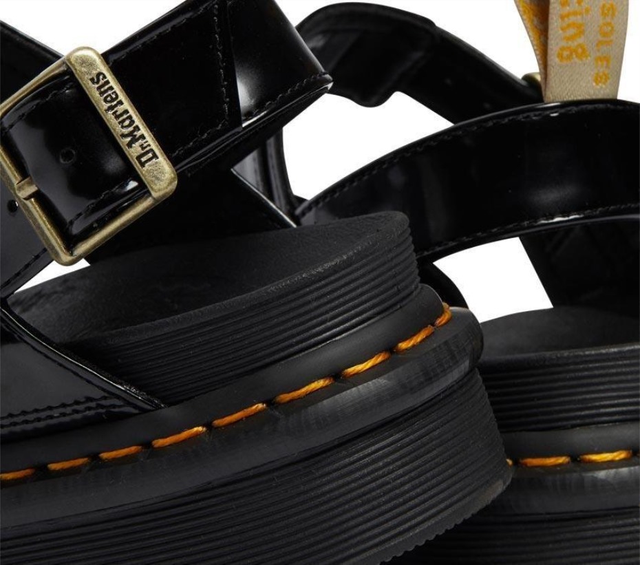 Dr Martens Greece Vegan Voss λουράκι πέδιλο μαύρο