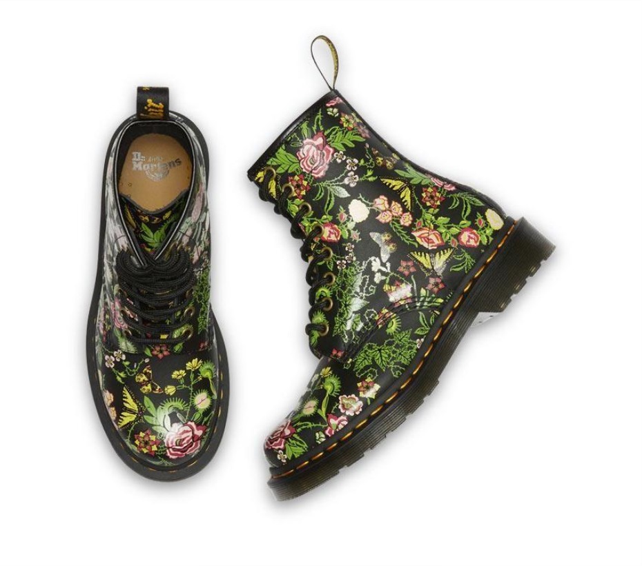 μπότες Dr.martens 1460 Floral Bloom Bloom (μαύρη βάση)