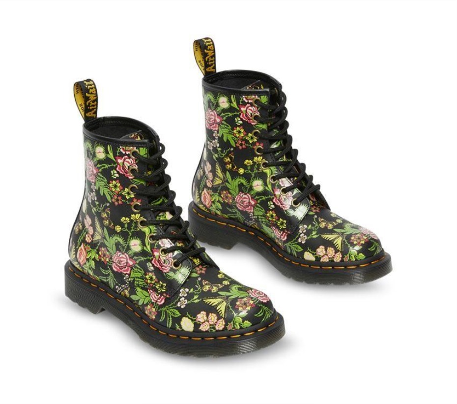 μπότες Dr.martens 1460 Floral Bloom Bloom (μαύρη βάση)