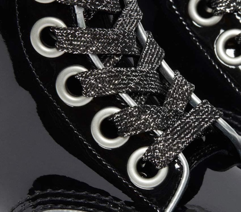 μαύρη/ασημί λάμπα πατέντα Molly μποτάκια Dr.martens