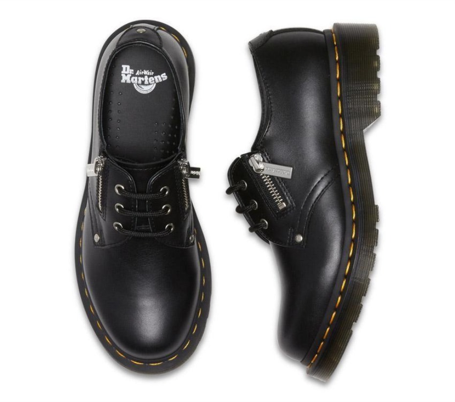 Black Wanama 1461 Twin Zip Dr Martens Greece