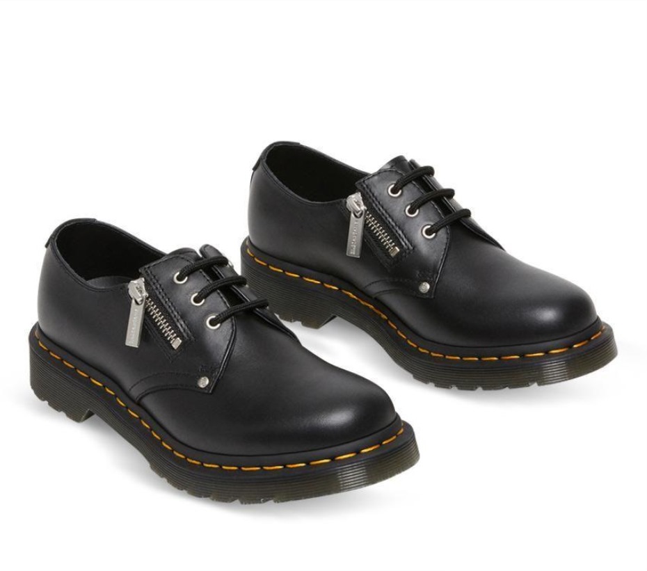Black Wanama 1461 Twin Zip Dr Martens Greece