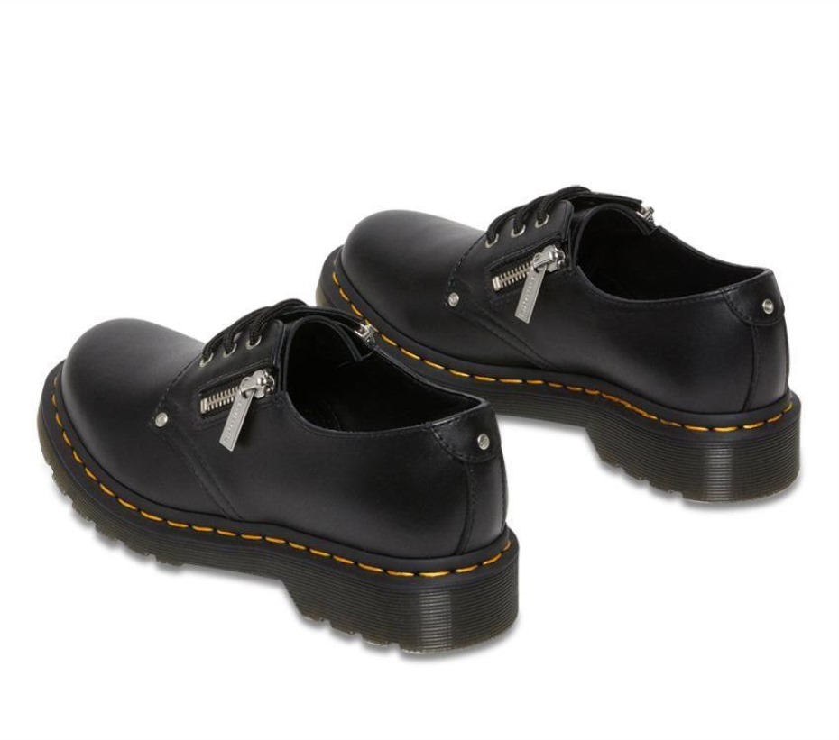 Black Wanama 1461 Twin Zip Dr Martens Greece
