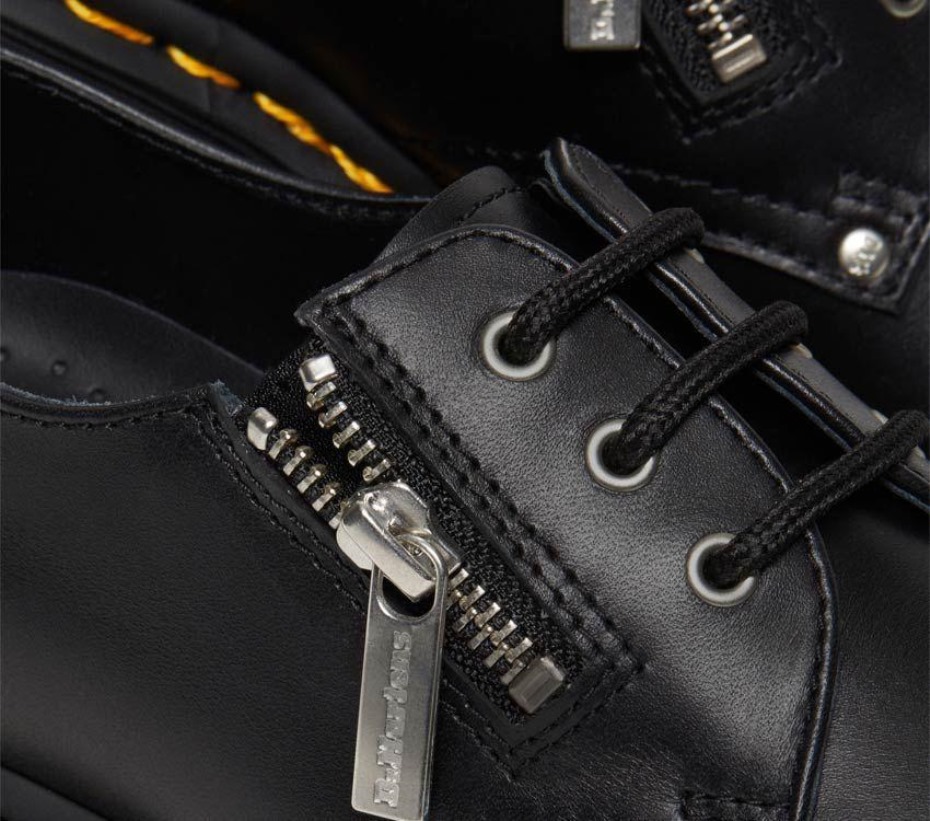 Black Wanama 1461 Twin Zip Dr Martens Greece