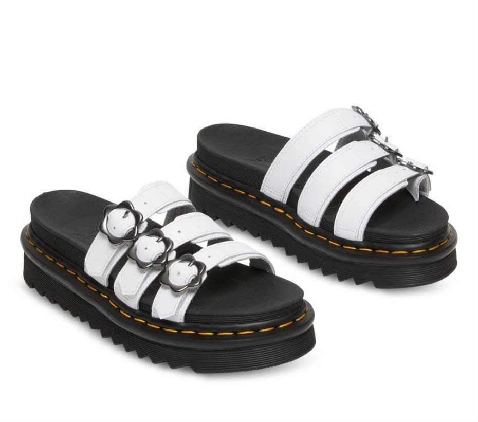 White Hydro Blaire Floral Slide Dr Martens Greece