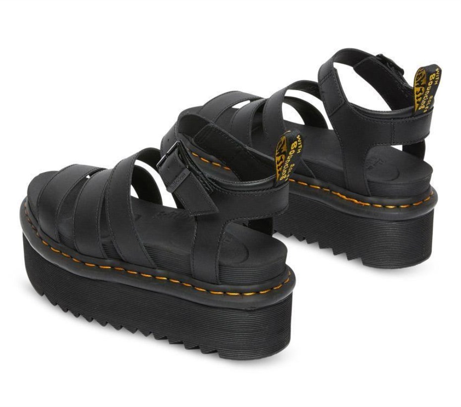 Black Hydro Dr Martens Greece Blaire Quad υδροδερμάτινη πλατφόρμα