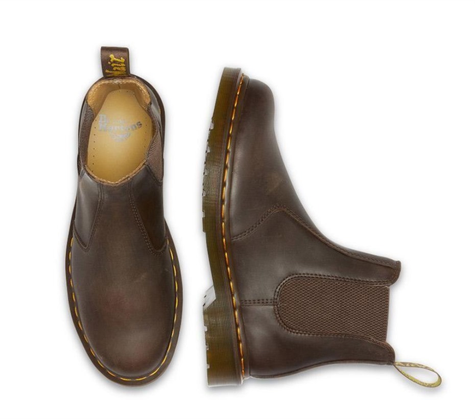 σκούρο καφέ τρελό άλογο Dr.martens μπότες 2976 τρελό άλογο τσέλσι