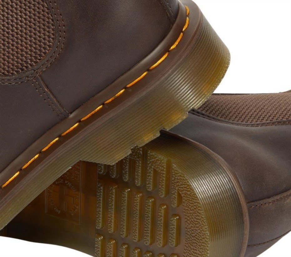 σκούρο καφέ τρελό άλογο Dr.martens μπότες 2976 τρελό άλογο τσέλσι