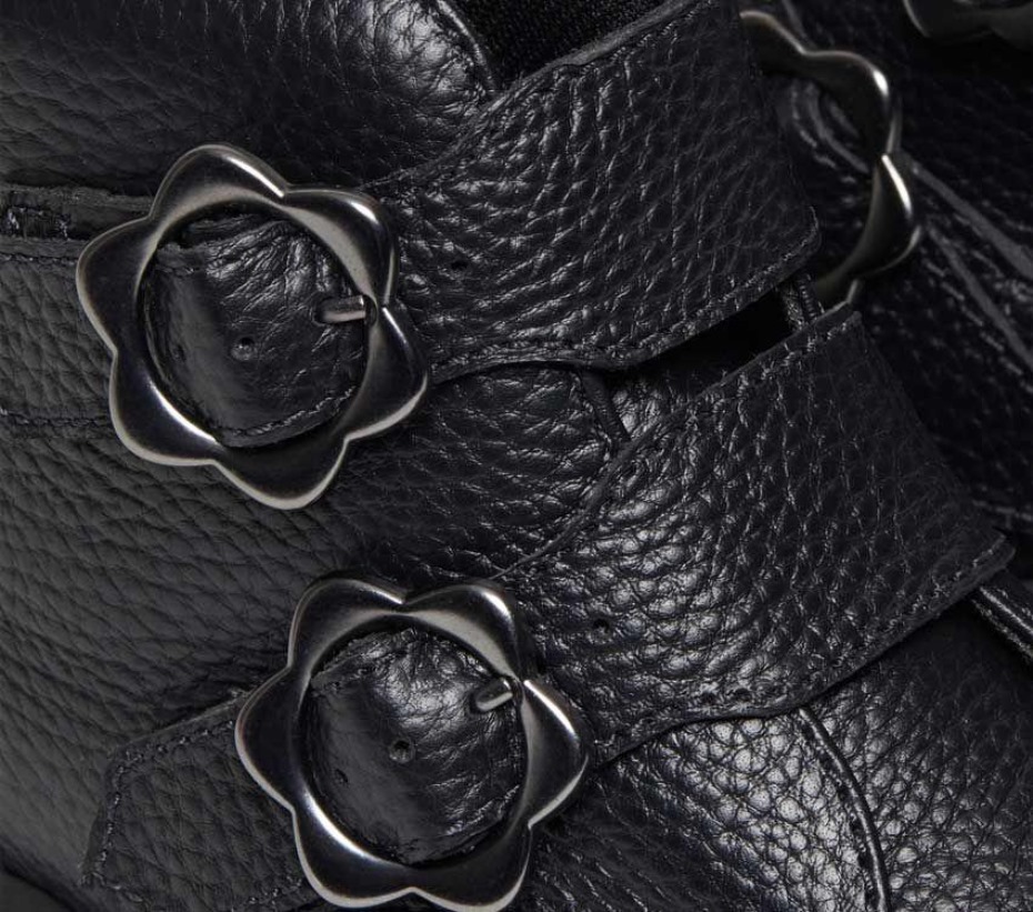 Dr.martens μπότες Devon Flower 2 λουράκια μαύρη φρεζαρισμένη νάπα