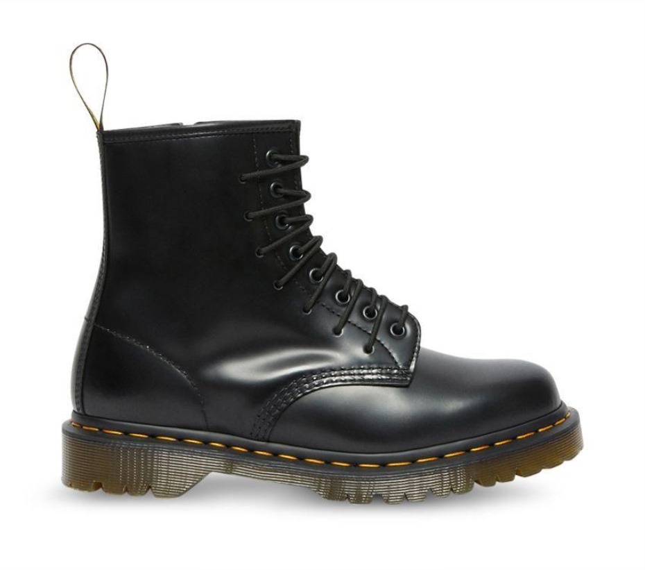 μποτάκια Dr.martens 1460 ακραία δαντέλα γυαλισμένα λεία μαύρα γυαλισμένα λεία