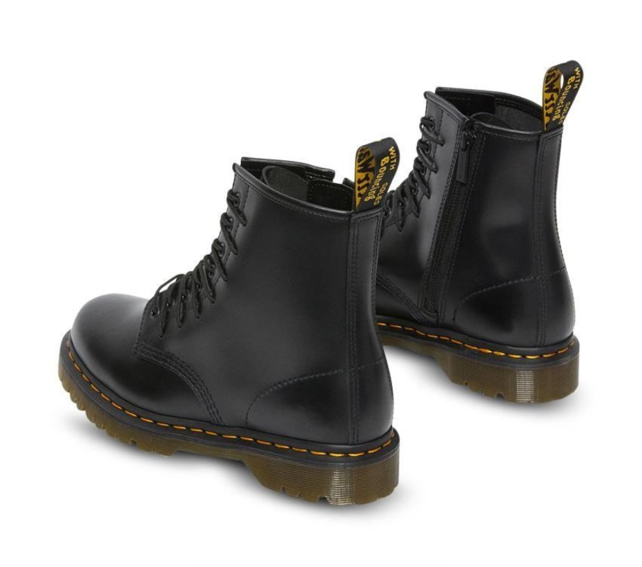 μποτάκια Dr.martens 1460 ακραία δαντέλα γυαλισμένα λεία μαύρα γυαλισμένα λεία