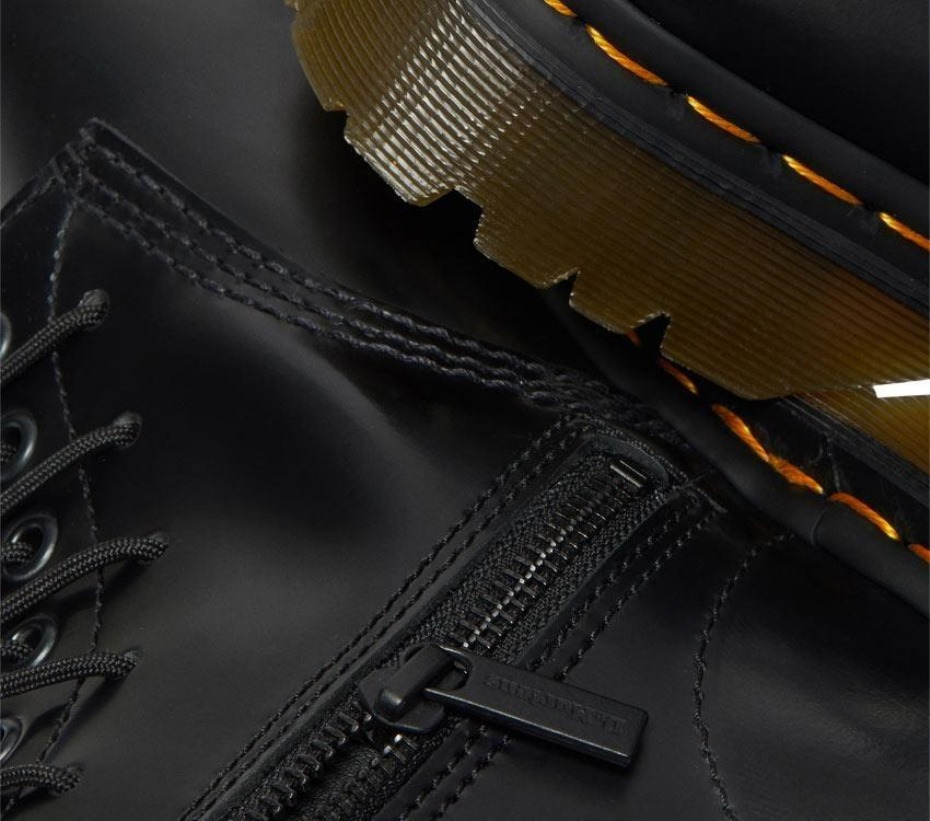 μποτάκια Dr.martens 1460 ακραία δαντέλα γυαλισμένα λεία μαύρα γυαλισμένα λεία