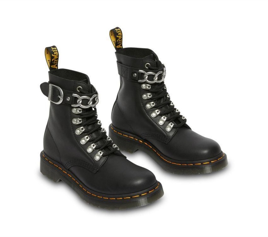 μποτάκια Dr.martens μαύρη αλυσίδα 1460 Pascal