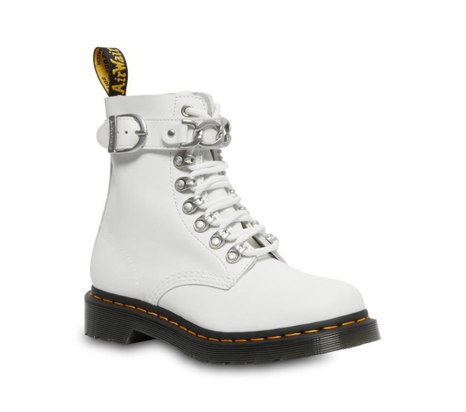 μποτάκια Dr.martens λευκή αλυσίδα 1460 Pascal