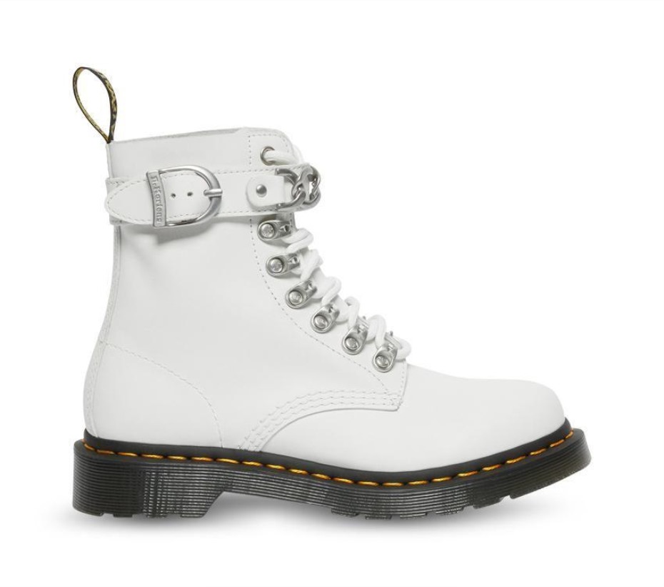 μποτάκια Dr.martens λευκή αλυσίδα 1460 Pascal