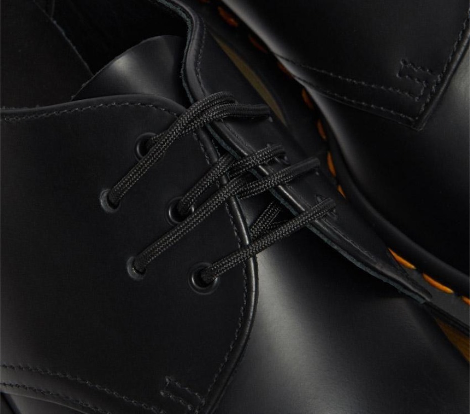 Dr Martens Greece 1461 ακραία δαντέλα γυαλισμένη λεία μαύρη γυαλισμένη λεία