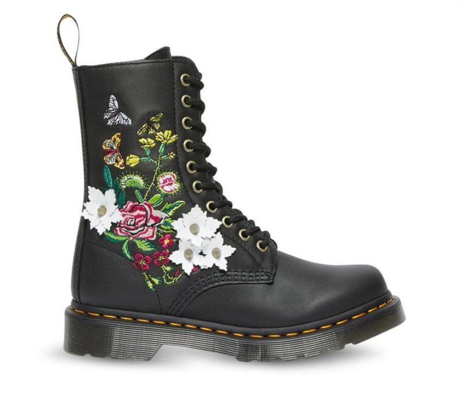 μαύρες μπότες Dr.martens 1490 Floral Bloom