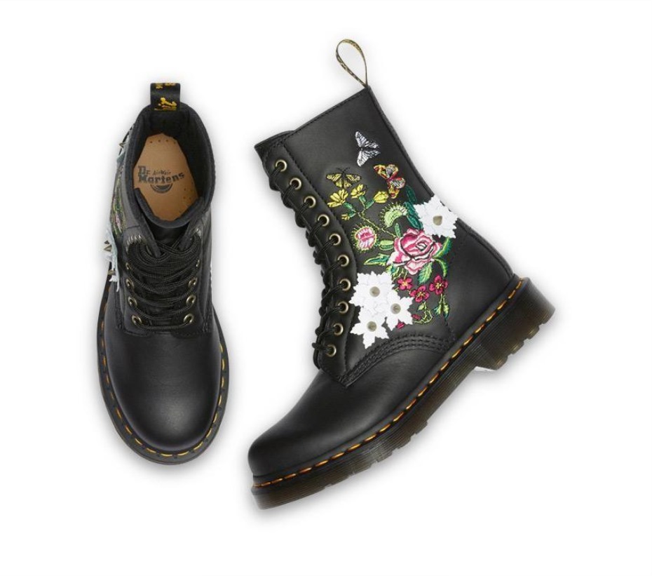 μαύρες μπότες Dr.martens 1490 Floral Bloom
