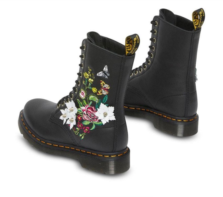μαύρες μπότες Dr.martens 1490 Floral Bloom