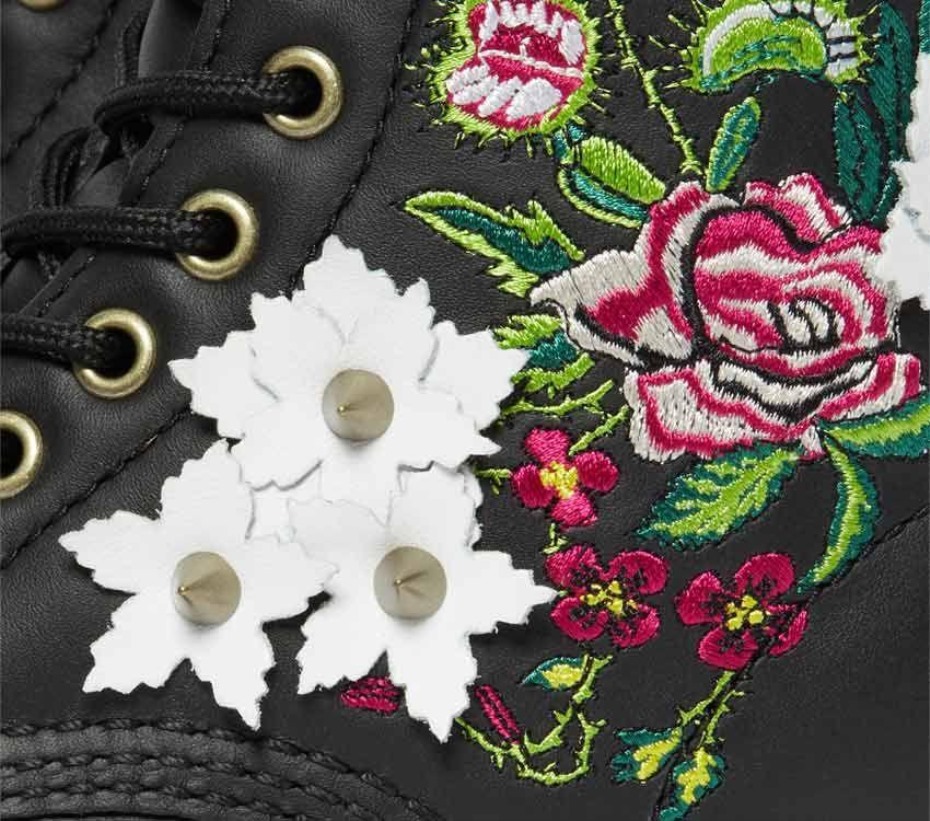 μαύρες μπότες Dr.martens 1490 Floral Bloom