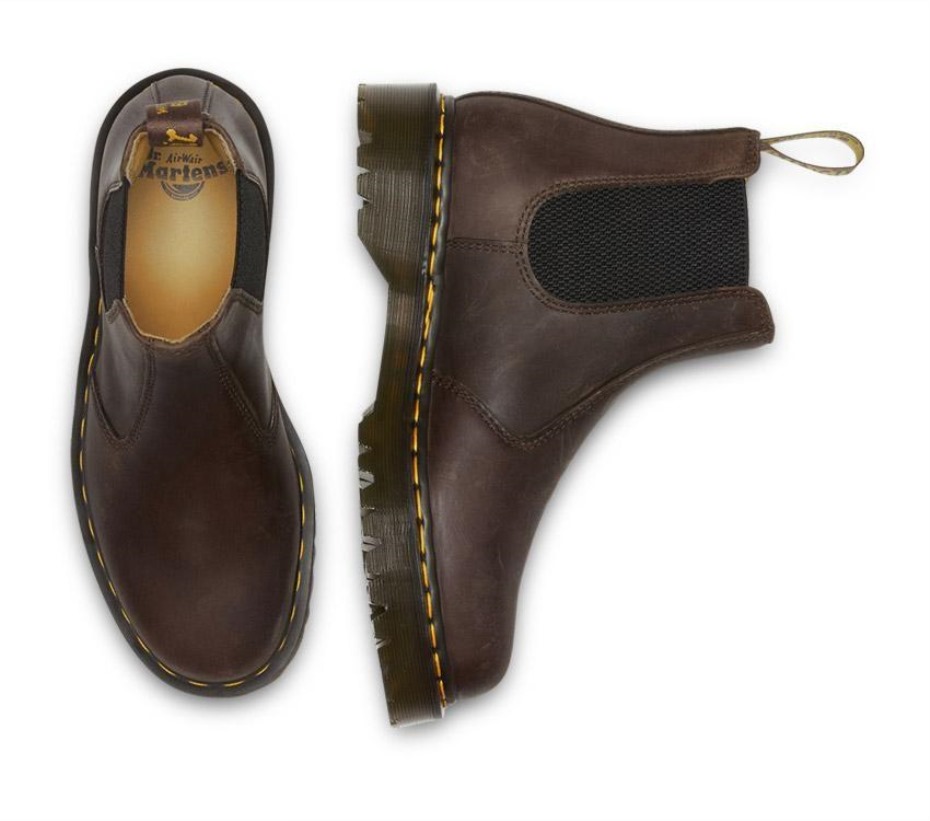 2976 Bex Crazy Horse μπότα Chelsea σκούρο καφέ Crazy Horse μπότες Dr.martens