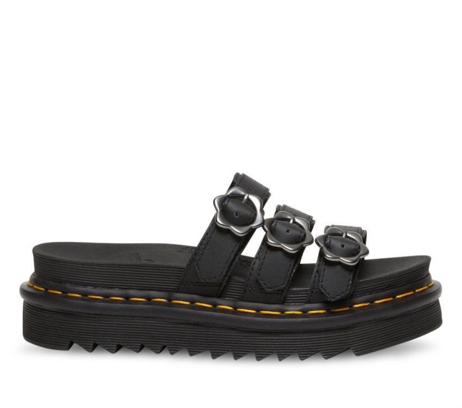 Dr Martens Greece Blaire Floral Slide Black Hydro