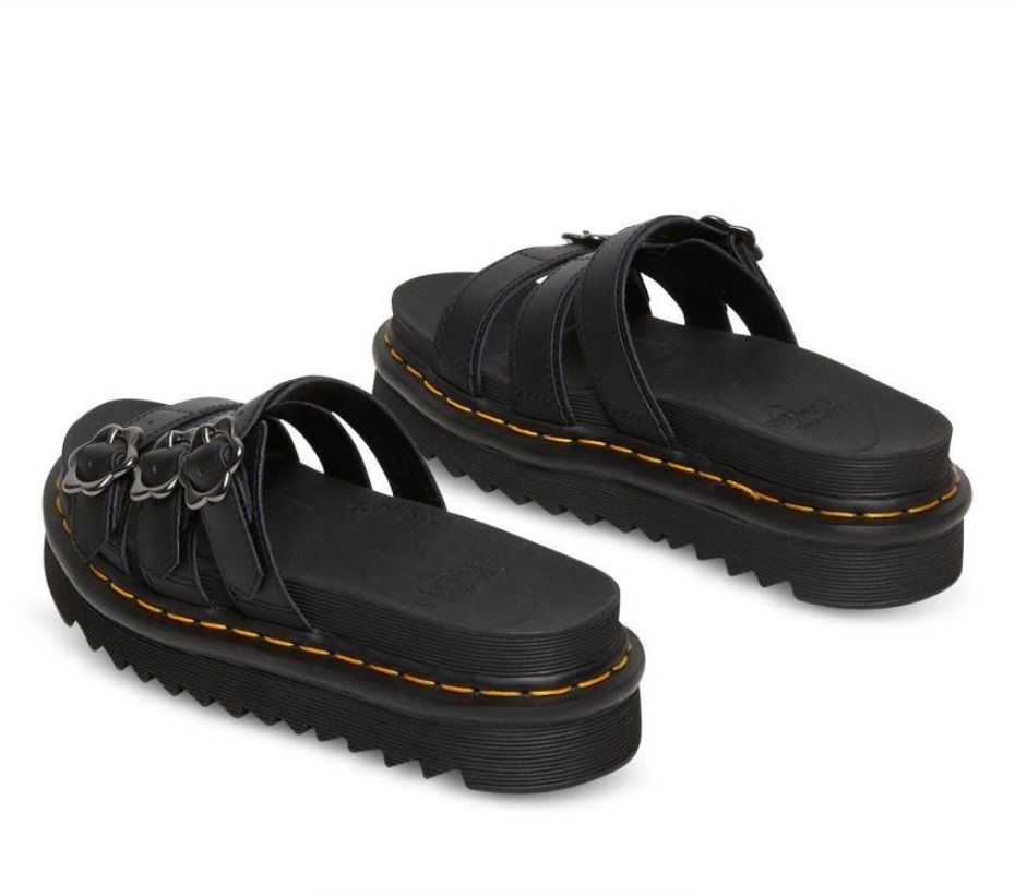 Dr Martens Greece Blaire Floral Slide Black Hydro