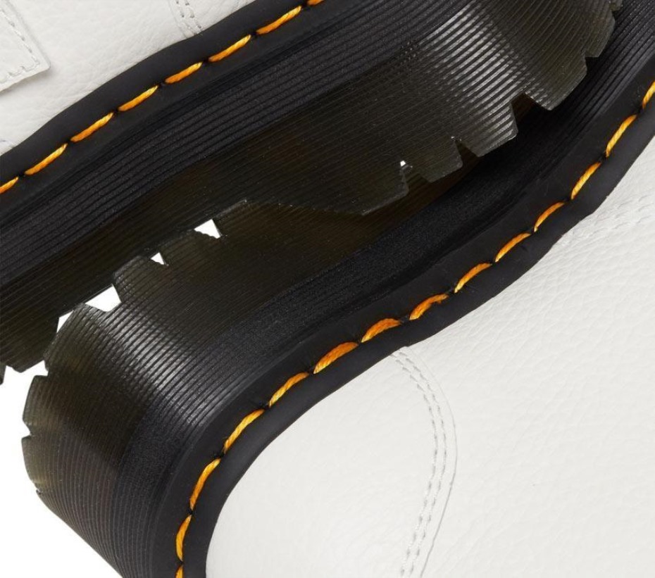 λουλούδι Devon 2 λουράκια λευκές μπότες νάπα Dr.martens