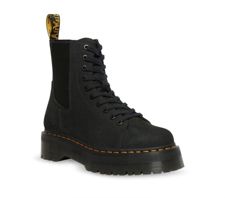Dr.martens μπότες Jadon Nubuck δερμάτινες μπότες πλατφόρμας μαύρες