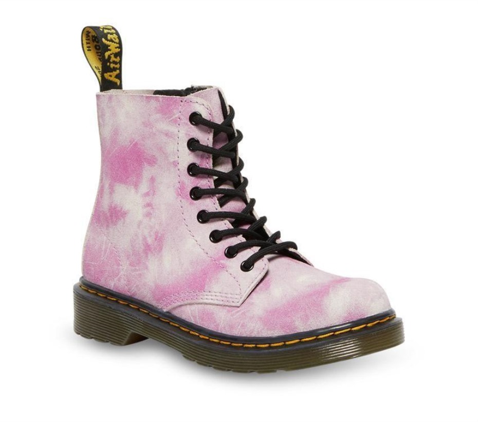 ροζ βαφή γραβάτας K Dr.martens μπότες Juniors 1460 Pascal Tie Dye