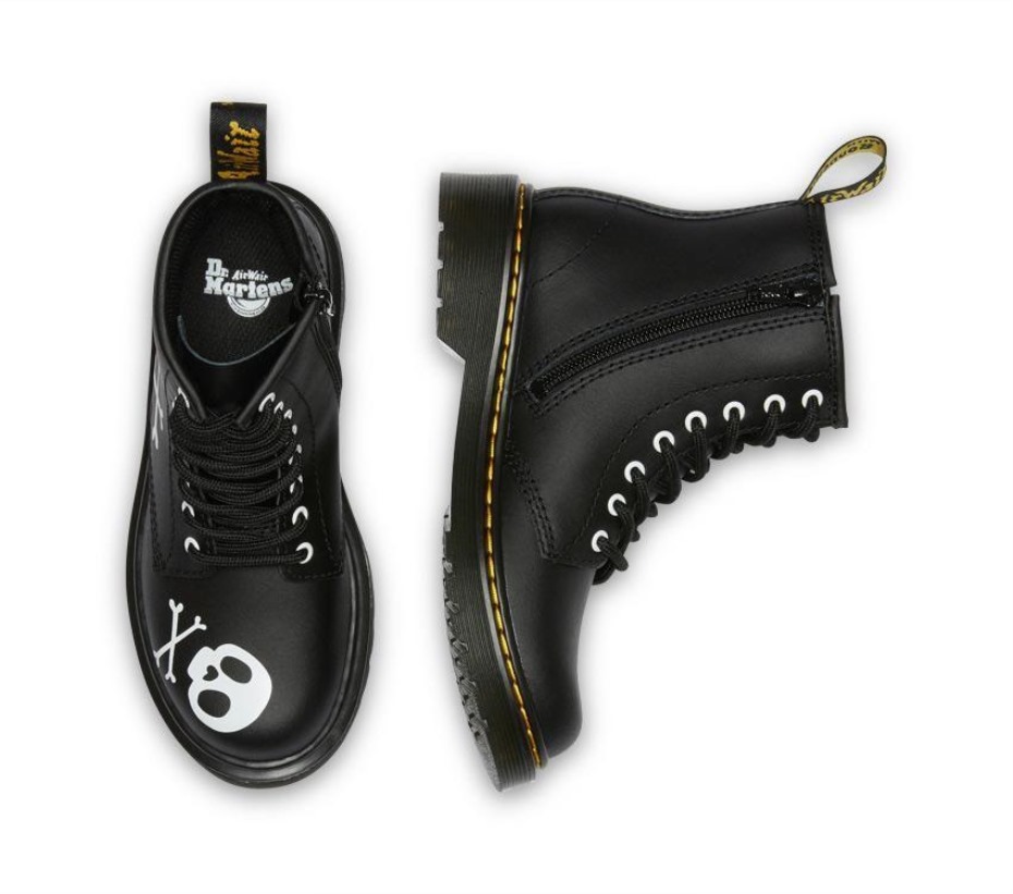Xbones (μαύρα) μπότες Dr.martens Juniors 1460