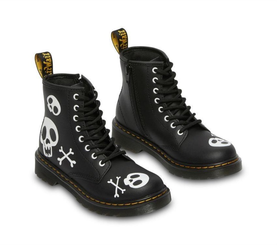 Xbones (μαύρα) μπότες Dr.martens Juniors 1460