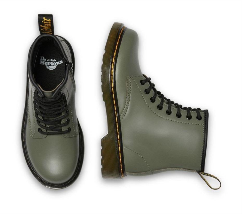 μπότες Dr.martens Juniors 1460 λείο χακί πράσινο Romario