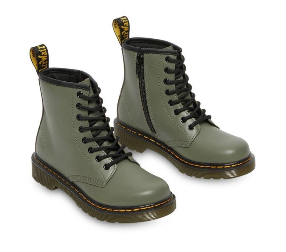 μπότες Dr.martens Juniors 1460 λείο χακί πράσινο Romario