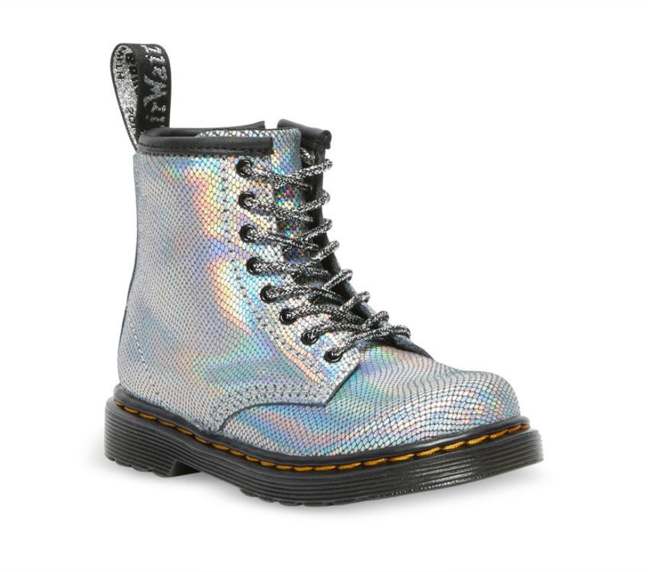 μπότες Dr.martens Toddler 1460 ιριδίζον ερπετό ασήμι/glory Silver
