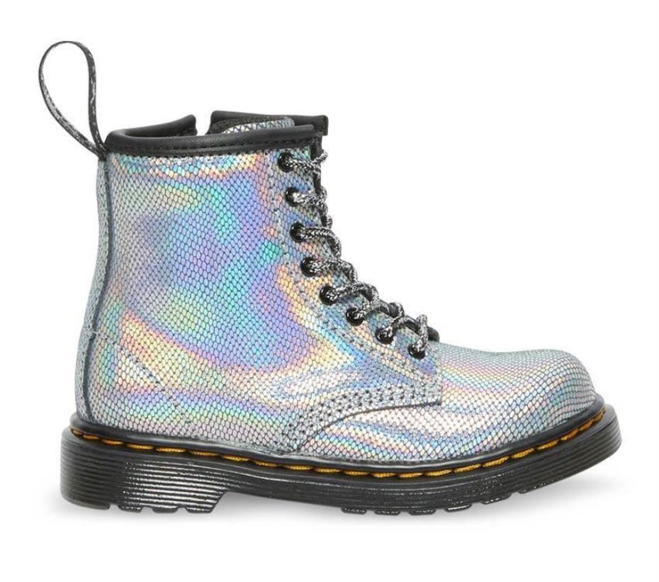 μπότες Dr.martens Toddler 1460 ιριδίζον ερπετό ασήμι/glory Silver