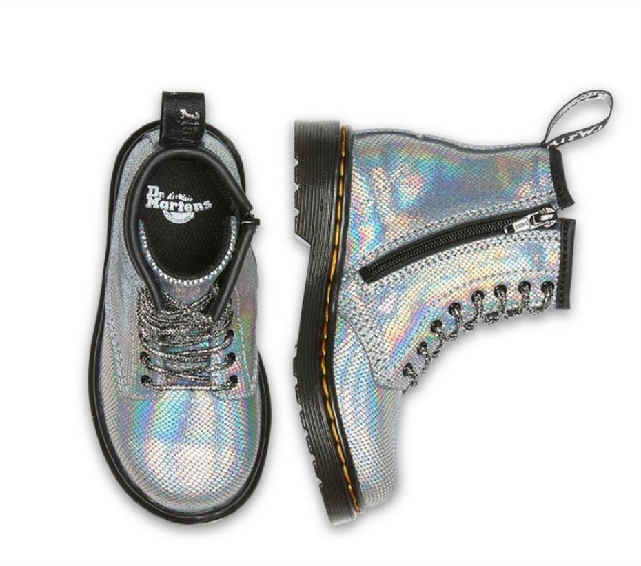 μπότες Dr.martens Toddler 1460 ιριδίζον ερπετό ασήμι/glory Silver