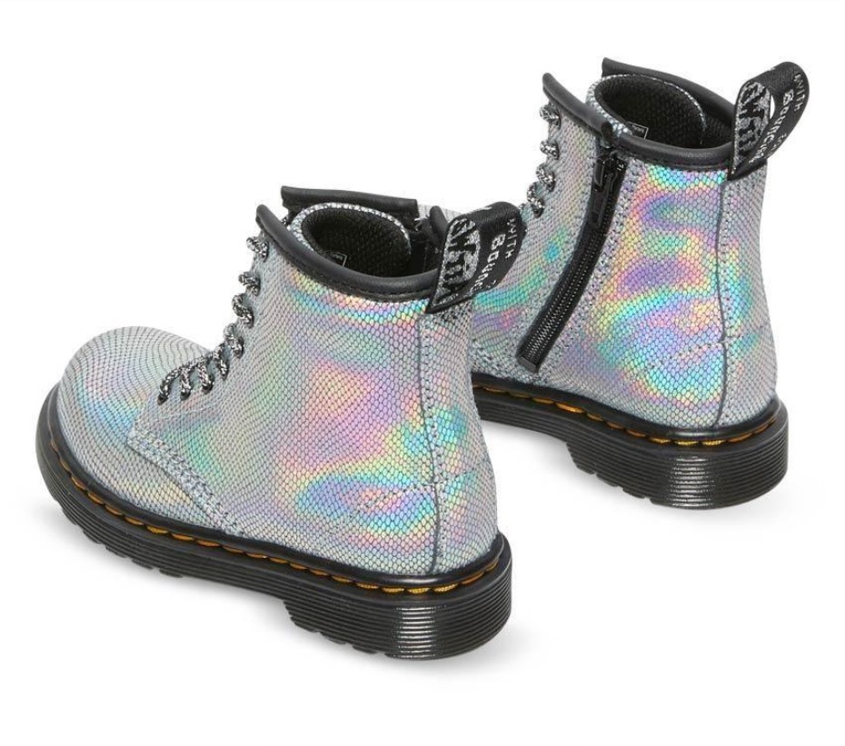 μπότες Dr.martens Toddler 1460 ιριδίζον ερπετό ασήμι/glory Silver