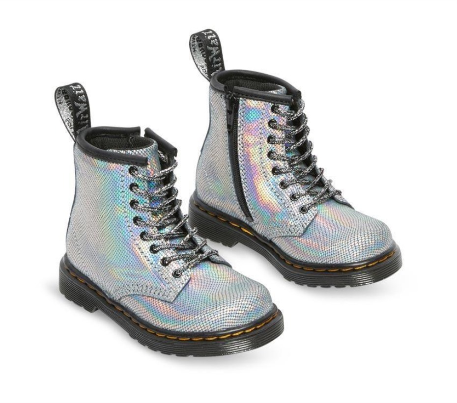 μπότες Dr.martens Toddler 1460 ιριδίζον ερπετό ασήμι/glory Silver