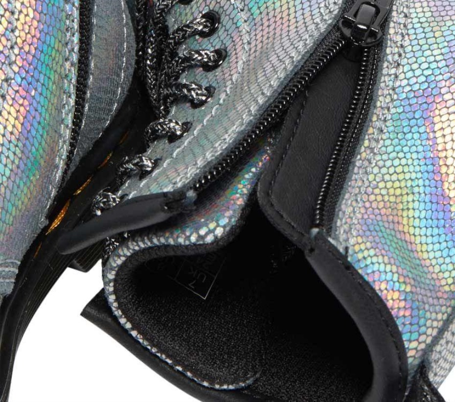 μπότες Dr.martens Toddler 1460 ιριδίζον ερπετό ασήμι/glory Silver